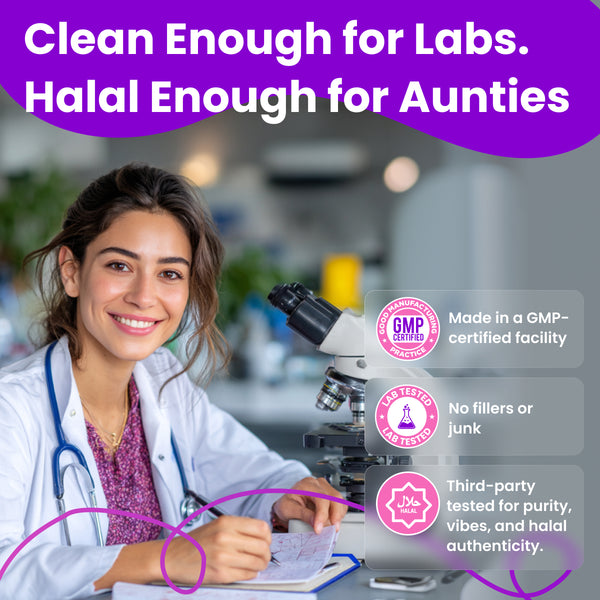 Barely Halal Gummies - Ashwagandha, Shilajit, Sea Moss, Lion's Mane, Black Seed - Halal Certified, Vegan, Mood &Focus Support - 60 Gummies